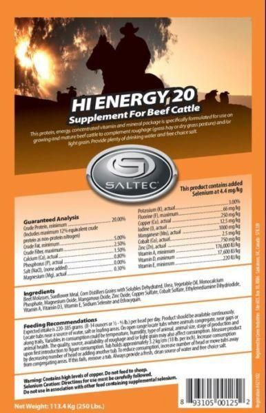 Hi Energy 20 Supplement for Beef Cattle