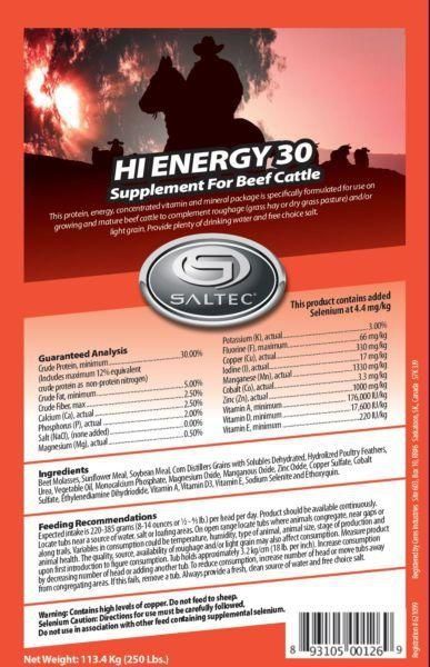 Hi Energy 30 Supplement for Beef Cattle