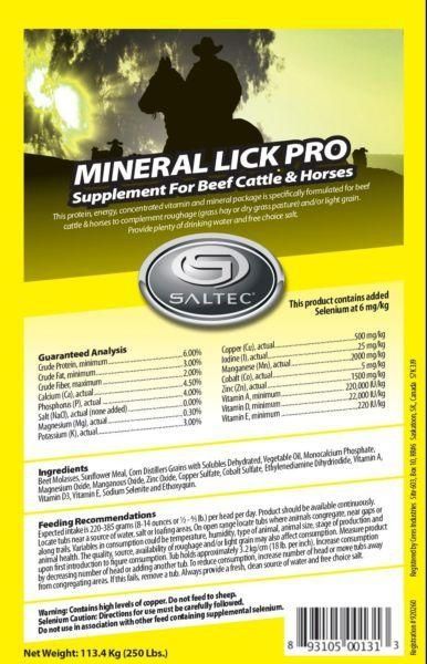 Mineral Lick Pro Supplement for Beef Cattle and Horses