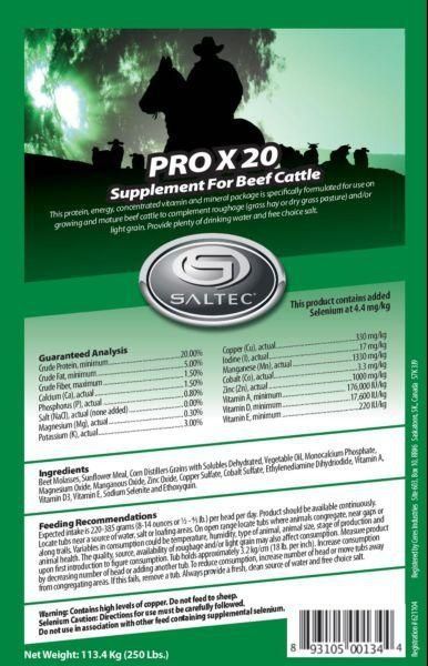 Pro X 20 Supplement for Beef Cattle